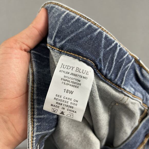 Judy Blue Pants Mens 18W Blue Gobble 2.0 High Waist Elastic Denim Joggers - Picture 8 of 12